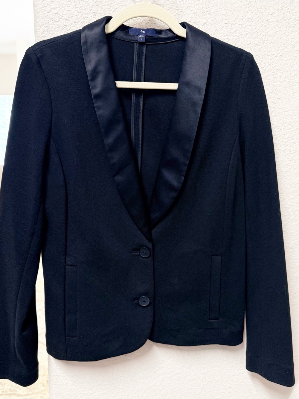 Gap Women's Black Satin Lapel Blazer Medium